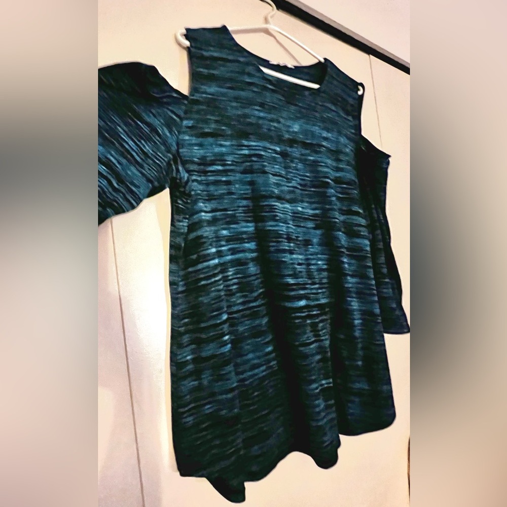 Women's Blue off Shoulder Top
